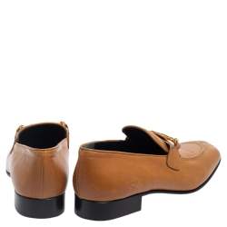 Pre Owned Joseph Tan Leather Embellished Slip On Loafers Size 39