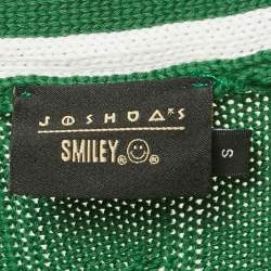 مملوكة مسبقًا طقم كارديجان وشورتات كابل محبوك أخضر جوشوا ساندرز مع سمايلي مقاس صغير