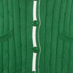 مملوكة مسبقًا طقم كارديجان وشورتات كابل محبوك أخضر جوشوا ساندرز مع سمايلي مقاس صغير