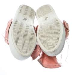 Joshua Sanders Light Pink Canvas Bow Slip On Sneakers Size 40