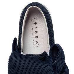 Joshua Sanders Blue Mesh Felt Bow Slip On Sneakers Size 38