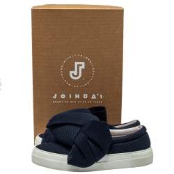Joshua Sanders Blue Mesh Felt Bow Slip On Sneakers Size 38