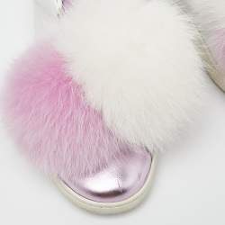 Joshua Sanders Lilac/White Leather Pom Pom Slip On Sneakers Size 37