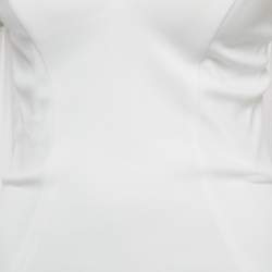 Jovani White Jersey Crystal Embellished Jersey Detachable Cape Sleeve Gown S