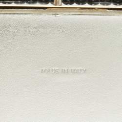 مملوكة مسبقًا Judith Leiber Black Acrylic Crystals Slim Slide Chain Clutch