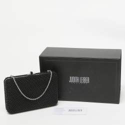 مملوكة مسبقًا Judith Leiber Black Acrylic Crystals Slim Slide Chain Clutch
