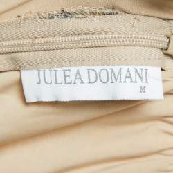 JULEA DOMANI Beige Floral Print Crepe Cold Shoulder Maxi Dress M