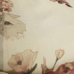 JULEA DOMANI Beige Floral Print Crepe Cold Shoulder Maxi Dress M