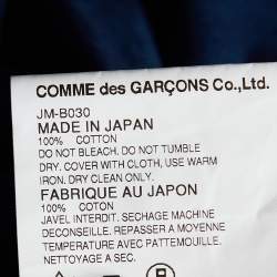 Junya Watanabe Comme des Garcons Navy Blue Cotton Knit Fringed Detail Top L