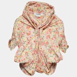 Junya Watanabe Comme Des Garcon Man Multicolor Floral Print Draped Sleeveless Jacket S
