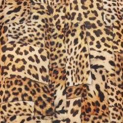 Pre Owned Just Cavalli Brown Leopard Print Satin Shirt S