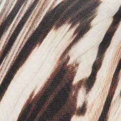Just Cavalli Brown Printed V-Neck Mini Dress S