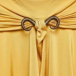 Just Cavalli Yellow Jersey Embellished Waist Mini Skirt S