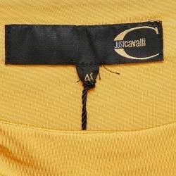 Just Cavalli Yellow Jersey Embellished Waist Mini Skirt S