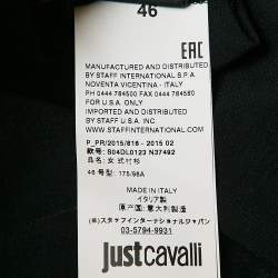 Pre Owned Just Cavalli Black Chiffon Sheer Button Front Shirt L