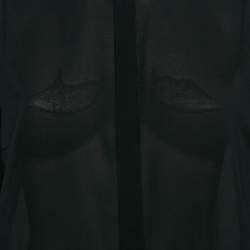 Pre Owned Just Cavalli Black Chiffon Sheer Button Front Shirt L
