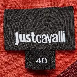 مملوكة مسبقًا Just Cavalli Pink Printed Jersey Ruffled Maxi Dress S