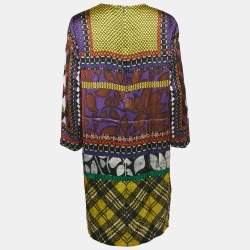Pre Owned Just Cavalli Multicolor Printed Satin Silk Mini Dress L