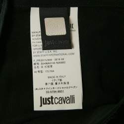 Pre Owned Just Cavalli Black Jersey and Chiffon Pleated Maxi Skirt L