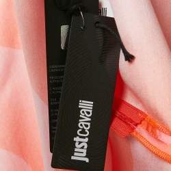 Just Cavalli Orange Printed Silk Satin Mini Dress XS