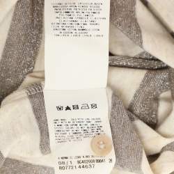 Pre Owned Just Cavalli Brown/Cream Striped Viscose Blend T-Shirt S