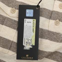 Pre Owned Just Cavalli Brown/Cream Striped Viscose Blend T-Shirt S