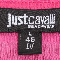 Just Cavalli Pink Jersey Logo Tops L