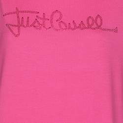 Just Cavalli Pink Jersey Logo Tops L