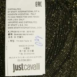 Just Cavalli Metallic Patterned Lurex Knit Long Sleeve Top L