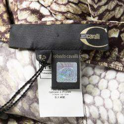 Pre Owned Just Cavalli Animal Print Satin Flared Bottom Maxi Skirt M