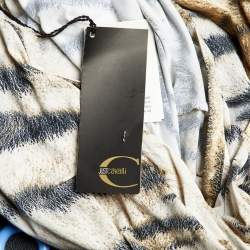 Pre Owned Just Cavalli Beige Printed Jersey Long Sleeve T-Shirt XL