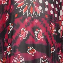 Pre Owned Just Cavalli Multicolor Archive Print Chiffon Kaftan Tops M
