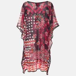 Pre Owned Just Cavalli Multicolor Archive Print Chiffon Kaftan Tops M