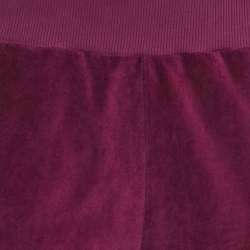 Pre Owned Just Cavalli Purple Leopard Side Stripe Velvet Joggers M