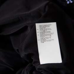 Pre Owned Just Cavalli Purple and Black Flocked Embellished Long Sleeve Top S