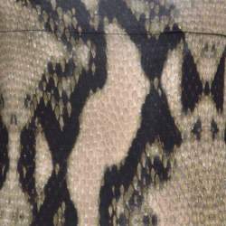 Pre Owned Just Cavalli Python Printed Knit Asymmetric Neckline Detail Long Sleeve Top S