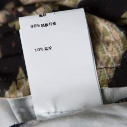 Pre Owned Just Cavalli Python Printed Knit Asymmetric Neckline Detail Long Sleeve Top S