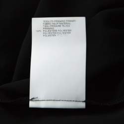 Pre Owned Just Cavalli Black Satin and Leopard Pleated Trim Button Front Blouse M