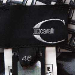 Pre Owned Just Cavalli Multicolor Abstract Printed Satin Halter Neck Dress L