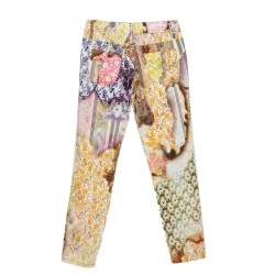 Just Cavalli Multicolor Floral printed Cotton Skinny Leg Trousers XS