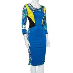 Pre Owned Just Cavalli Multicolor Paneled Jersey Sheath Dress M 