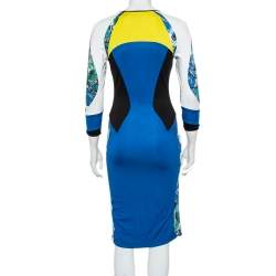 Pre Owned Just Cavalli Multicolor Paneled Jersey Sheath Dress M 