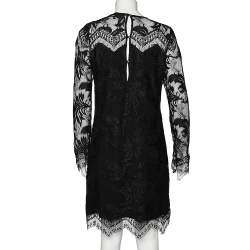 Pre Owned Just Cavalli Black Lace Shift Dress M