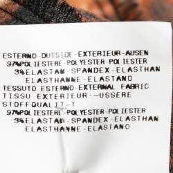 Pre Owned Just Cavalli Orange and Black Printed Flared Hem Skirt S