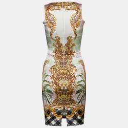 مملوكة مسبقًا Just Cavalli Light Pink Printed Satin Sleeveless Sheath Dress XS