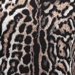 Just Cavalli Brown Animal Print Knit Midi Dress L