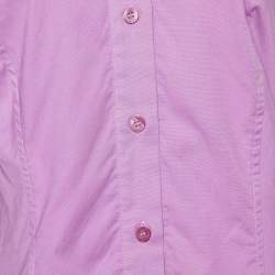 مملوكة مسبقًا Just Cavalli Purple Cotton Tie Detail Shirt M