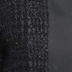 Pre Owned Just Cavalli Black Lurex Boucle Hook Front Collarless Jacket M