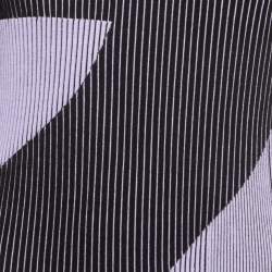 Pre Owned Just Cavalli Black/Lilac Patterned Rb Knit Mini Dress L