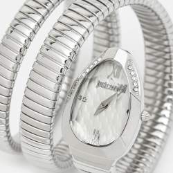 Just Cavalli Silver Stainless Steel Chic Snake JC1L224M0015 Women's Wristwatch 22 mm